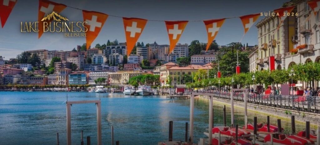 Orla do lago de Lugano, na Suíça
